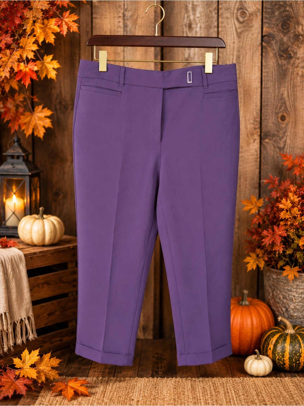White House Black Market The Slim Crop Pants Women’s S 10 Purple Lavender NWT